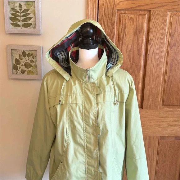 Mackintosh Women's Green Spring Jacket Large Removable Hood Packable Travel - Picture 5 of 11